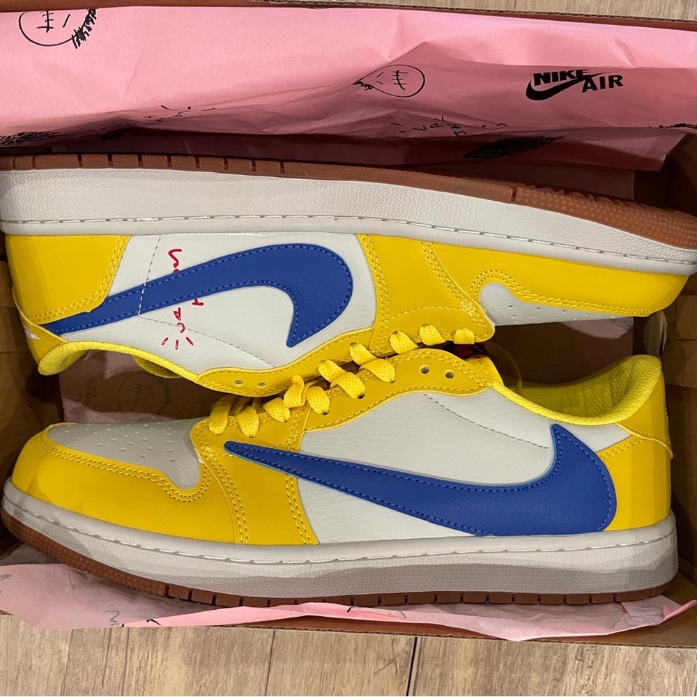 Nike Air Sneakers in Vibrant Yellow and Blue